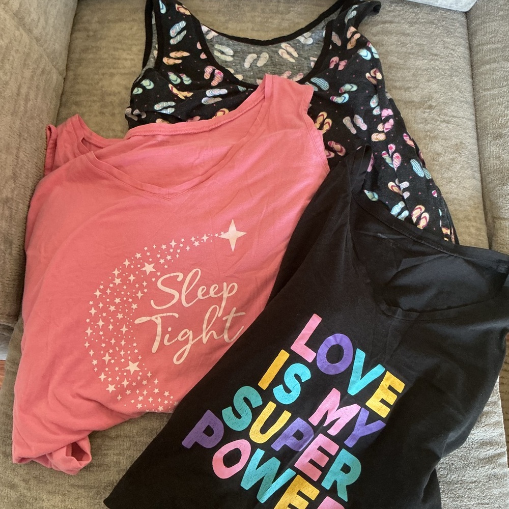 Women’s Sleep Tee Bundle – 3 Pieces – Fun Prints – Size XL